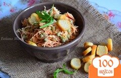 Фото рецепта: Морковный салат с сухариками