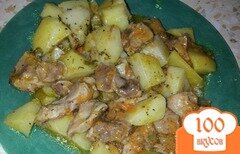 Фото рецепта: Куриные желудки с картофелем