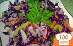 Фото рецепта: Салат из краснокочанной капусты с редисом