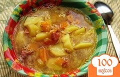 Фото рецепта: «Гороховый суп с копченой колбасой»