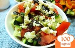 Фото рецепта: Салат овощной с сыром Дор-Блю