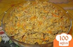 Фото рецепта: Печень с морковью и луком