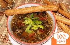 Фото рецепта: Суп с баклажанами и грибами