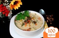 Фото рецепта: Грибной суп с сырочками
