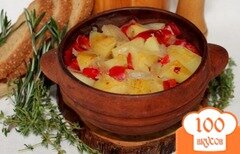 Фото рецепта: Картофель с болгарским перцем запеченный в горшочке