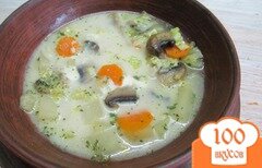 Фото рецепта: Суп с грибами и пекинской капустой