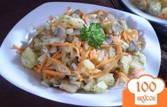 Фото рецепта: Грибной салат с морковью по-корейски
