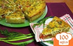 Фото рецепта: Пирог с помидорами и кабачками