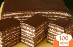 Фото рецепта: Торт медово-шоколадный с орехами