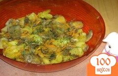 Фото рецепта: Салат с жареными грибами