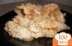 Фото рецепта: Кальмары с луком, тушеные в сметане