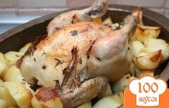 Фото рецепта: Запеченная курица с тимьяном
