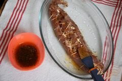 «Нежнейшая вырезка, фаршированная вялеными томатами и фетой» - приготовления блюда - шаг 5