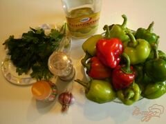 «Жареный болгарский перец с чесноком и зеленью» - приготовления блюда - шаг 1
