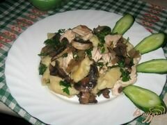 «Картофельные галушки с курицей и грибами» - приготовления блюда - шаг 7