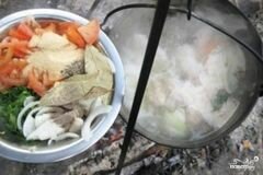 «Шурпа из говядины на костре» - приготовления блюда - шаг 6