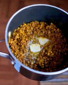 «Чечевица с пастой карри и шпинатом» - приготовления блюда - шаг 5