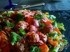 «Салат с гусиными желудочками конфи и папайей» - приготовления блюда - шаг 6