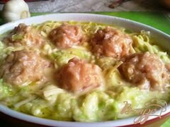 «Суфле из кабачка с куриными фрикадельками» - приготовления блюда - шаг 7