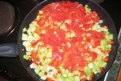 «Паста с кабачками,перцем, помидорами» - приготовления блюда - шаг 5