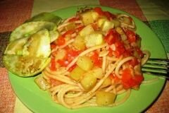 «Паста с кабачками,перцем, помидорами» - приготовления блюда - шаг 7