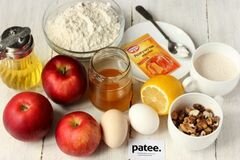 «Медовый пирог с орехами и яблоками» - приготовления блюда - шаг 1