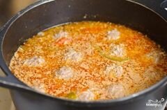 «Суп с мясными фрикадельками» - приготовления блюда - шаг 12