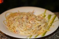 «Паста с креветками в сливочном соусе» - приготовления блюда - шаг 7