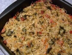«Запеканка с овощами,омлетом и спагетти» - приготовления блюда - шаг 10