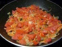 «Запеканка с овощами,омлетом и спагетти» - приготовления блюда - шаг 5