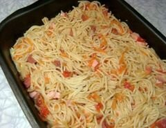 «Запеканка с овощами,омлетом и спагетти» - приготовления блюда - шаг 8