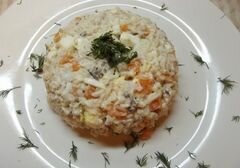 «Рыбный салат с рисом» - приготовления блюда - шаг 9