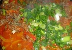 «Спагетти "Болоньезе" с перцем и кабачком» - приготовления блюда - шаг 7