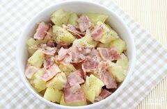 «Салат из картофеля без майонеза» - приготовления блюда - шаг 7