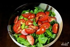«Зеленый салат с помидорами и авокадо» - приготовления блюда - шаг 8