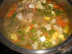 «Гречневый суп с цветной капустой и яйцом без картофеля» - приготовления блюда - шаг 3