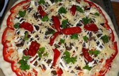 «Пицца с лесными грибами и вялеными помидорами» - приготовления блюда - шаг 6