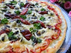 «Пицца с лесными грибами и вялеными помидорами» - приготовления блюда - шаг 8