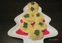«Яйца фаршированные сыром и беконом» - приготовления блюда - шаг 3