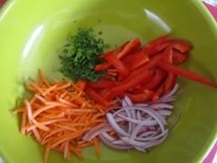 «Арахисовые спагетти с кунжутом» - приготовления блюда - шаг 6