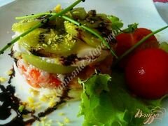 «Салат с моцареллой, киви и креветками» - приготовления блюда - шаг 6