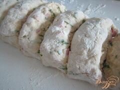 «Лепешки с кусочками бекона, сыром и зеленым луком» - приготовления блюда - шаг 4