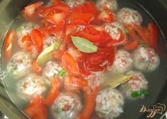 «Ежики со свежей зеленью в томатном соусе» - приготовления блюда - шаг 7