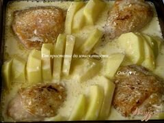 «Курица с картофелем в сливочно-горчичном соусе» - приготовления блюда - шаг 3