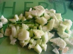 «Салат овощной с творогом» - приготовления блюда - шаг 5