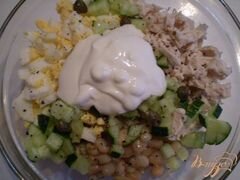 «Салат куриный с каперсами и фасолью» - приготовления блюда - шаг 3