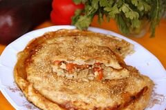 «Пирог с карамелизированными баклажанами» - приготовления блюда - шаг 10
