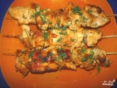 «Шашлык из курицы на сковороде» - приготовления блюда - шаг 9