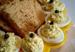 «Яйца фаршированные дайконом, каперсами и горчицей» - приготовления блюда - шаг 7