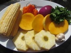 «Сальса с овощами и фруктами, обжаренными на гриле» - приготовления блюда - шаг 2